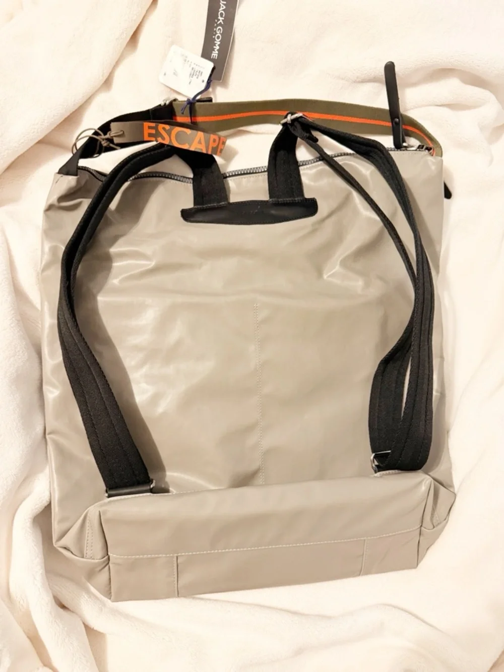 NWT Jack Gomme LONDRES Escape Backpack Taupe Bag Tote Unisex NEW *